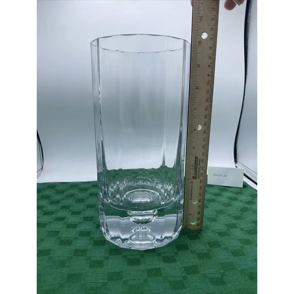 VASE,STUDIO/CLEAR, BIG BUBBLE BOTTOM ART GLASS 10.5” TALL HEAVY 5.5 LBS